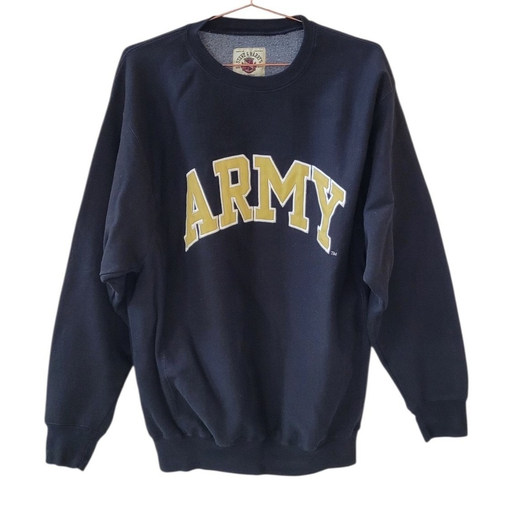 STEVE & BARRY'S L Vintage Y2K Black Army Spellout Sweatshirt